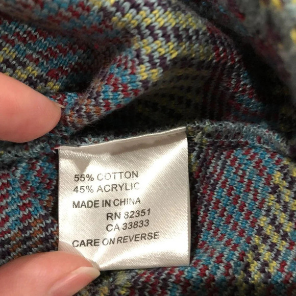 Shu Shu Hounds tooth Blue sweater jacket Size Small - Picture 5 of 10